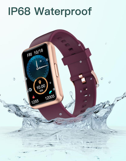 Fitness Tracker - IP68 Waterproof Fitness Watch for Men and Women with Full Touch Screen, Steps and Calories Counter, Sleep Tracker, and Alarm Clocks (Purple)